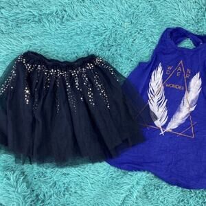 Girls old navy wander tank, justice sequin tutu. Girls Size 10-12